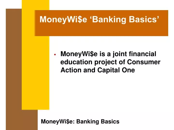 moneywi e banking basics