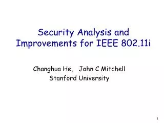Security Analysis and Improvements for IEEE 802.11i