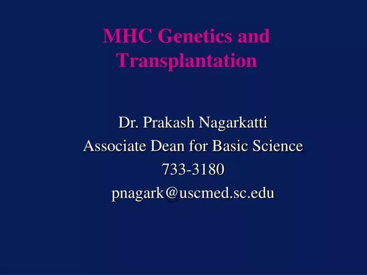 mhc genetics and transplantation