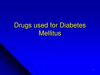 Drugs used for Diabetes Mellitus