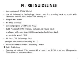 FI : RBI GUIDELINES