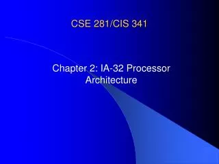 CSE 281/CIS 341