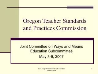 Oregon Teacher Standards and Practices Commission