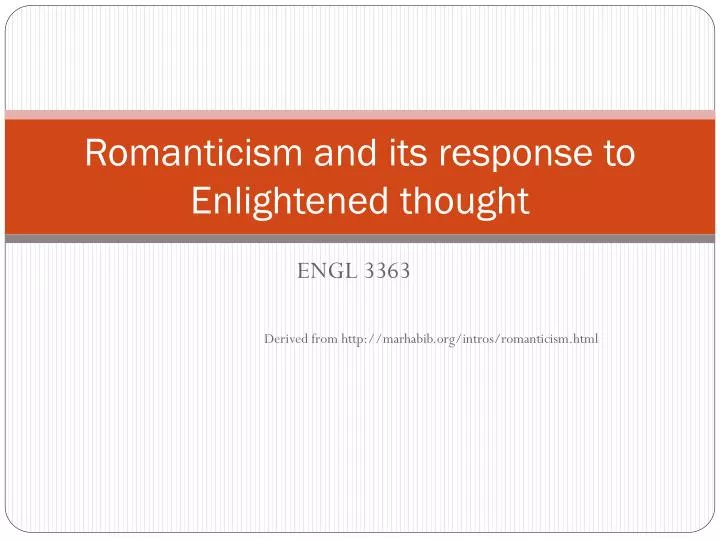 romanticism and its response to enlightened thought