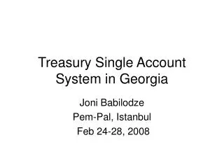 Treasury Single Account System in Georgia