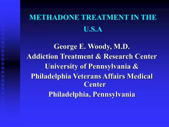 methadone treatment in the u s a