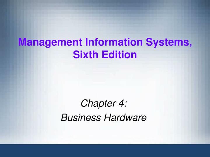 management information systems sixth edition