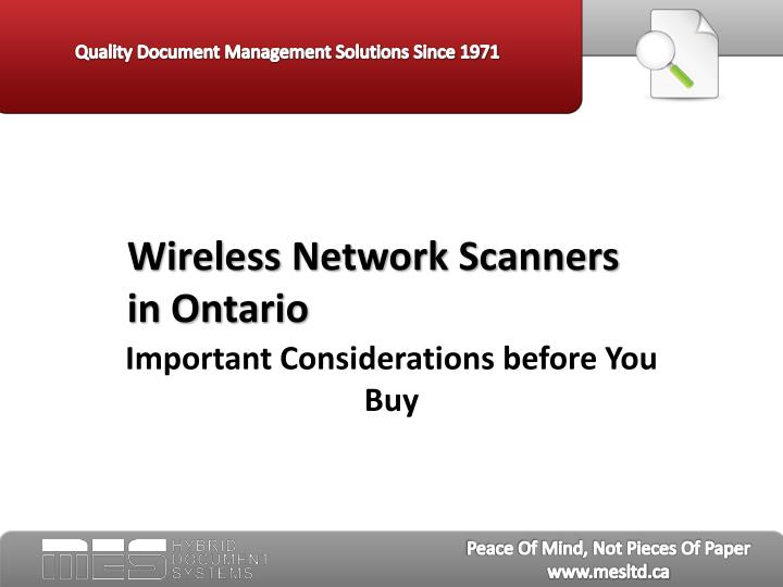 wireless network scanners in ontario
