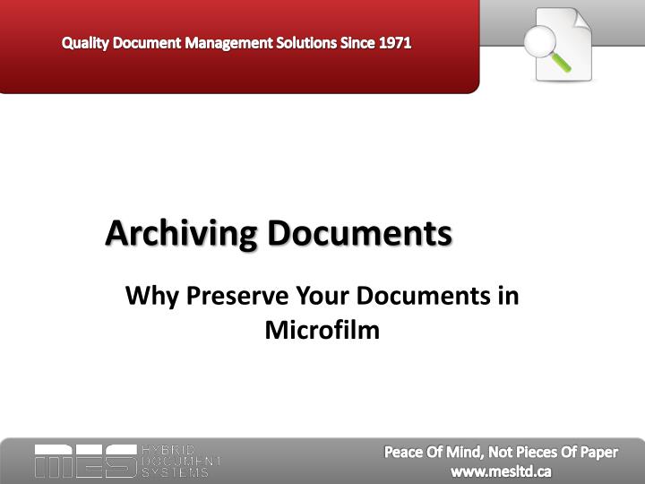 archiving documents