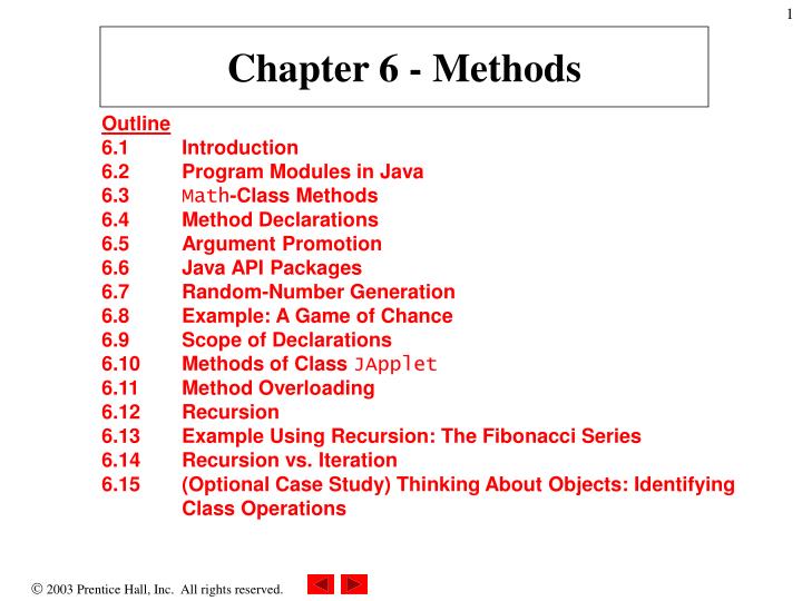 chapter 6 methods