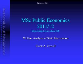 MSc Public Economics 2011/12 darp.lse.ac.uk/ec426