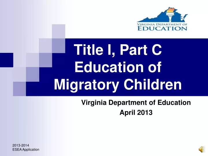 title i part c education of migratory children