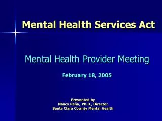 Mental Health Services Act