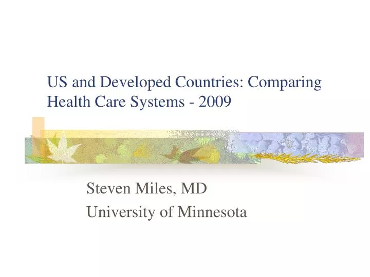 us and developed countries comparing health care systems 2009