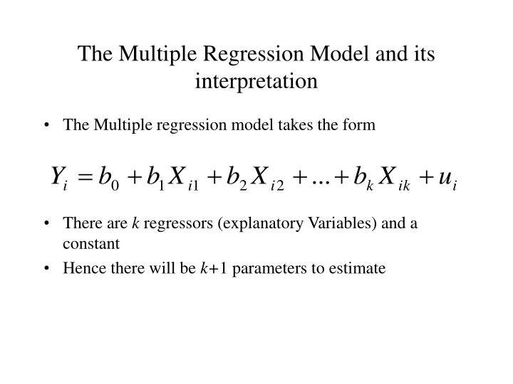 the multiple regression model and its interpretation