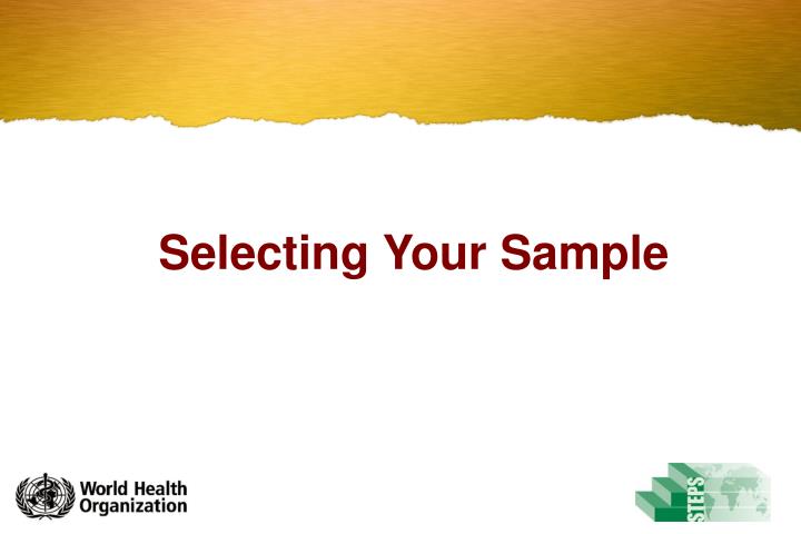 selecting your sample