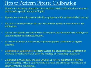 Tips to Perform Pipette Calibration