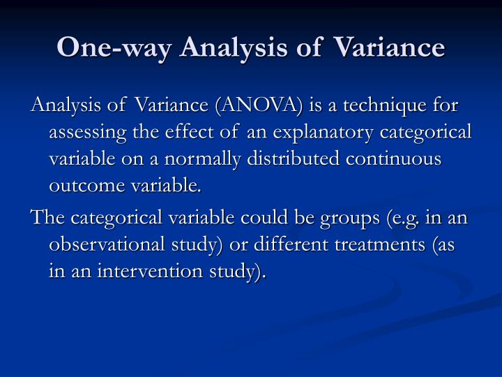 one way analysis of variance