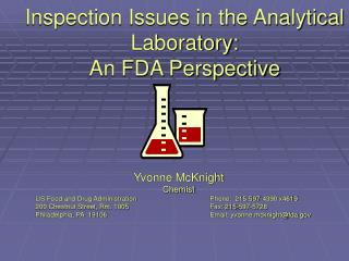 Inspection Issues in the Analytical Laboratory: An FDA Perspective