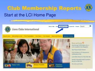 Club Membership Reports