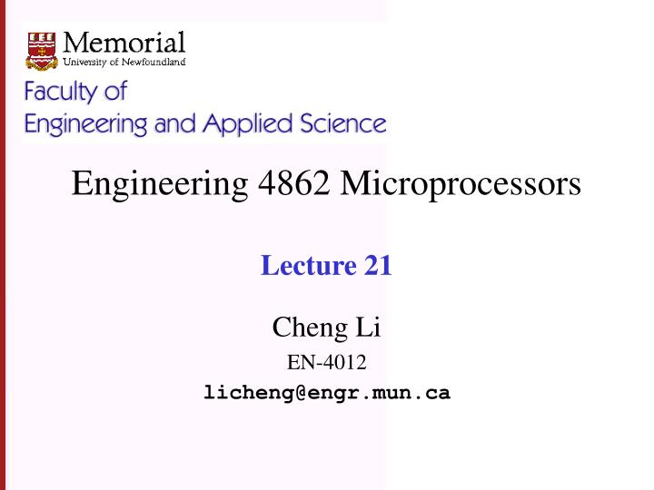 engineering 4862 microprocessors lecture 21