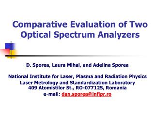 Comparative Evaluation of Two Optical Spectrum Analyzers