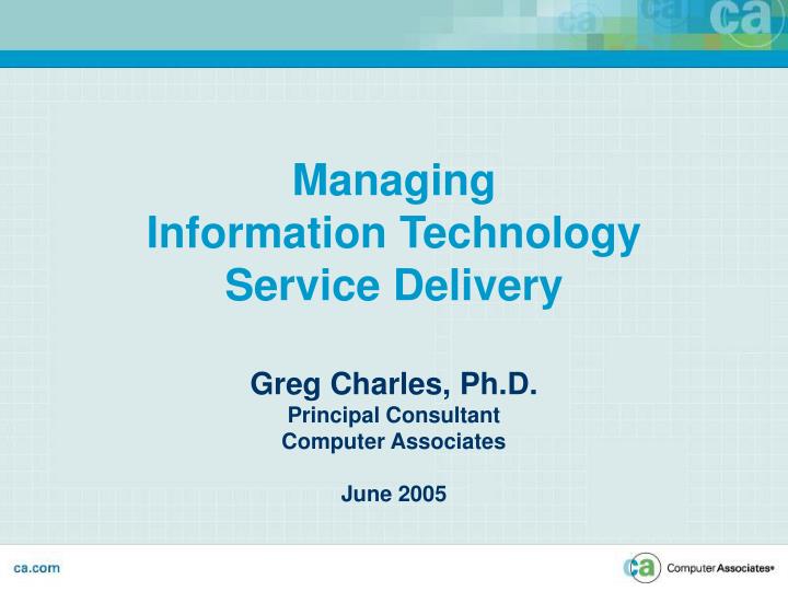 managing information technology service delivery