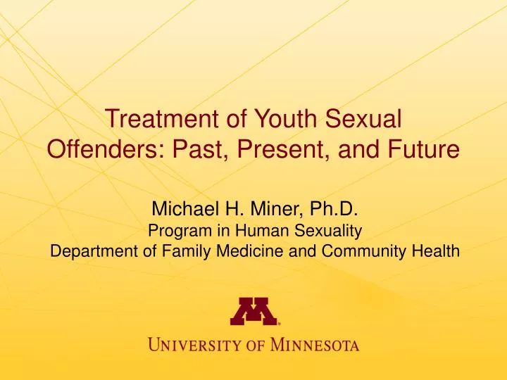treatment of youth sexual offenders past present and future