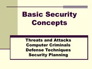 Basic Security Concepts