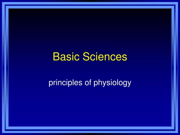 basic sciences