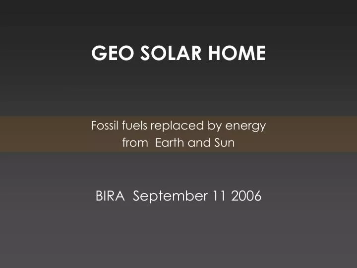 geo solar home