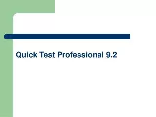 Quick Test Professional 9.2