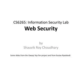 CS6265: Information Security Lab Web Security