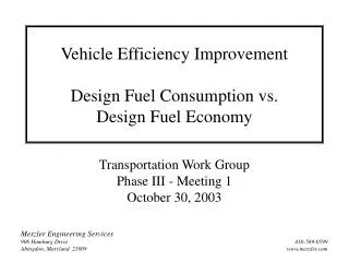 Vehicle Efficiency Improvement Design Fuel Consumption vs. Design Fuel Economy