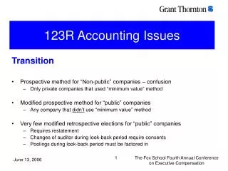 123R Accounting Issues