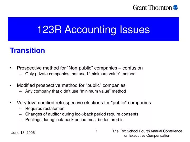 123r accounting issues
