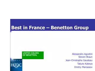 Best in France – Benetton Group