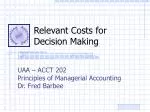 Relevant Costs for Decision Making - slide 1