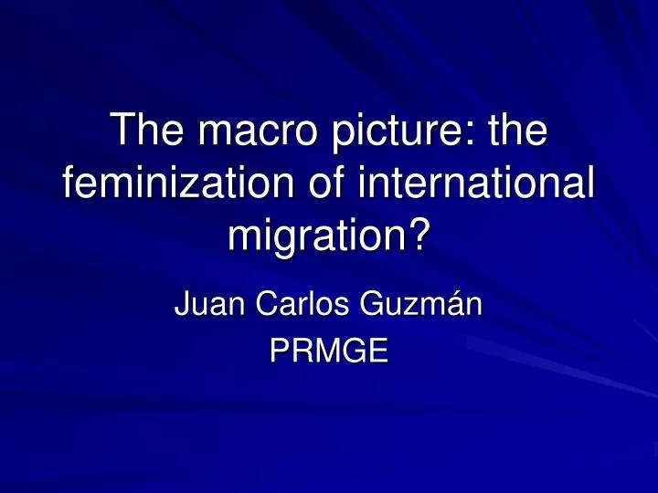 the macro picture the feminization of international migration