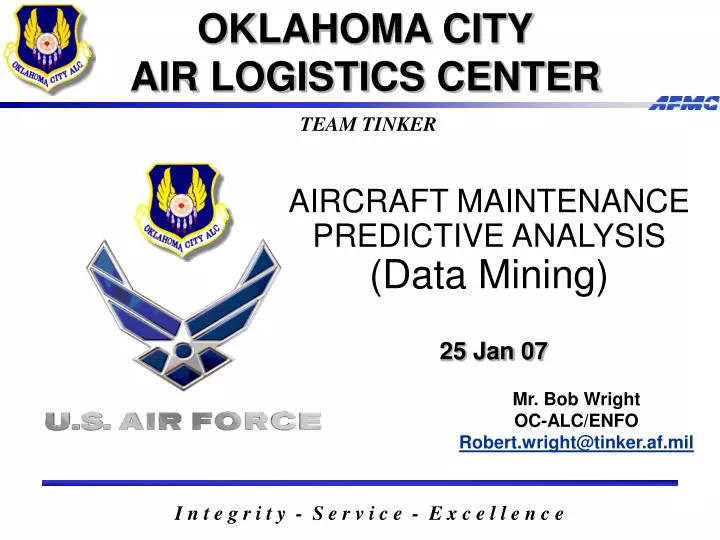 aircraft maintenance predictive analysis data mining 25 jan 07