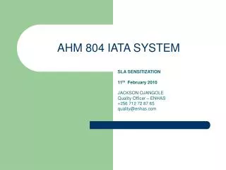 AHM 804 IATA SYSTEM