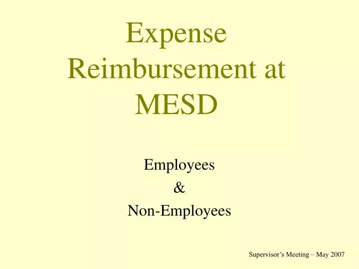 expense reimbursement at mesd