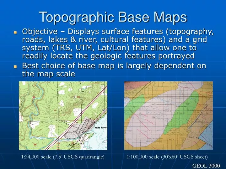 topographic base maps