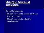 Strategic- Source of motivation