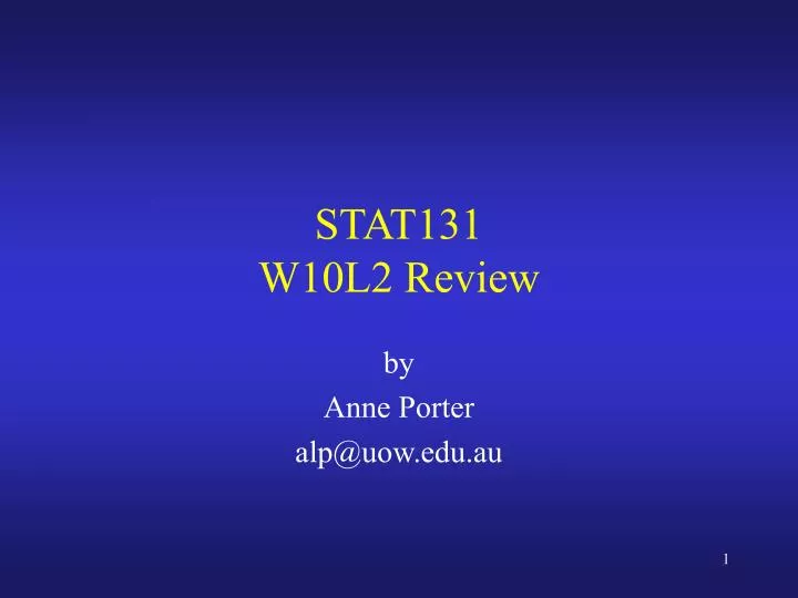 stat131 w10l2 review