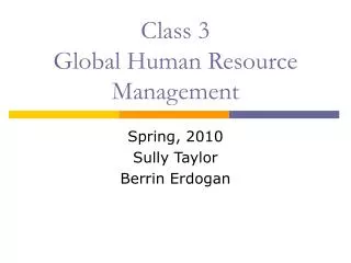 Class 3 Global Human Resource Management