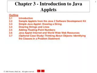 Chapter 3 - Introduction to Java Applets