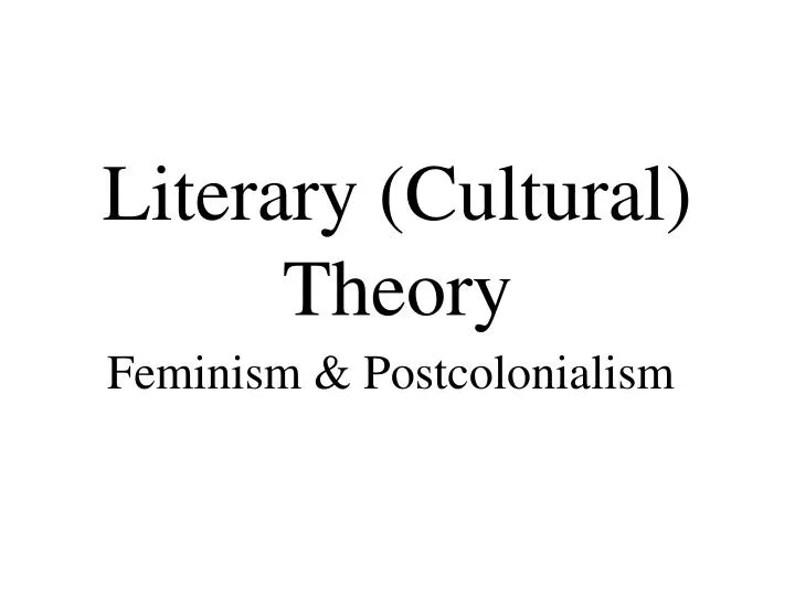 literary cultural theory