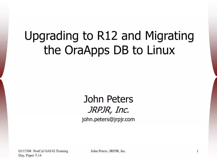 upgrading to r12 and migrating the oraapps db to linux