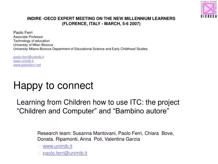 learning from children how to use itc the project children and computer and bambino autore